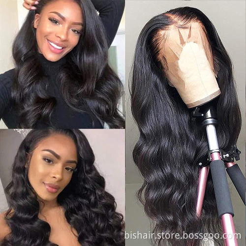 BIS Brazilian body wave 13x4 front lace wig human hair 150 density lace swiss front  22 24 inch wig for female human hair